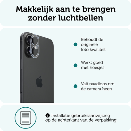 Forterra iPhone 17 Camera Screenprotector Gehard Glas