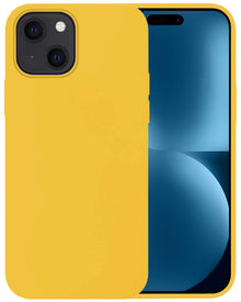 Forterra iPhone 15 Hoesje Siliconen Backcover Lichtgewicht - Geel