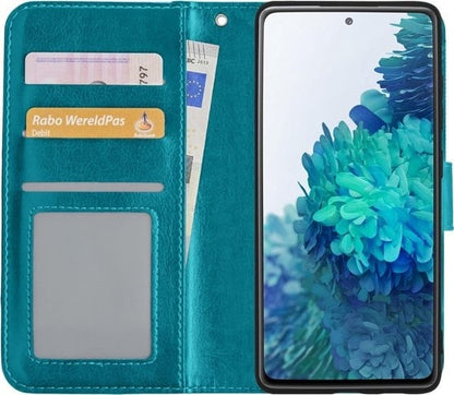 Forterra Samsung S20 FE Hoesje Bookcase Cover met Kaarthouder - Turquoise