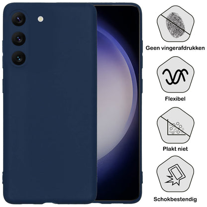 Forterra Samsung S23 Hoesje Siliconen Backcover Lichtgewicht - Donkerblauw