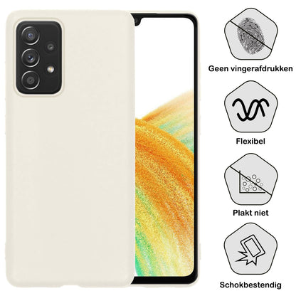 Forterra Samsung A33 Hoesje Siliconen Backcover Lichtgewicht - Wit