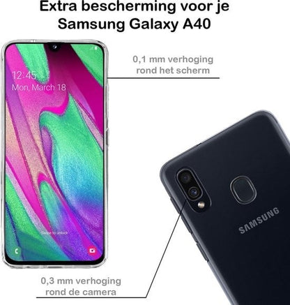Forterra Samsung A40 Hoesje Siliconen Backcover Lichtgewicht - Transparant