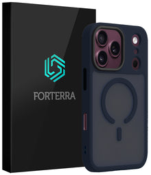 Forterra iPhone 18 Pro Hoesje Geschikt voor Magsafe Backcover Shockproof - Donkerblauw