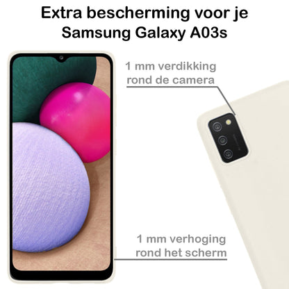 Forterra Samsung A03s Hoesje Siliconen Backcover Lichtgewicht - Wit