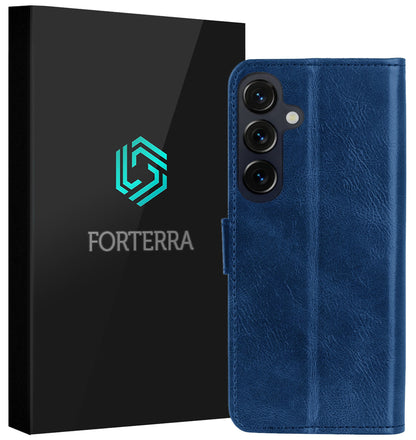 Forterra Samsung S26 Plus Hoesje Bookcase Cover met Kaarthouder - Donkerblauw