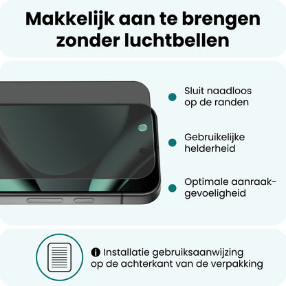 Forterra Google Pixel 11 Pro Screenprotector Gehard Glas - Privacy