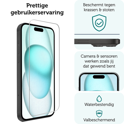 Forterra iPhone 15 Pro Screenprotector Gehard Glas met Installatieframe