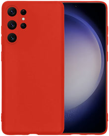 Forterra Samsung S23 Ultra Hoesje Siliconen Backcover Lichtgewicht - Rood