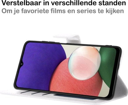 Forterra Samsung A22 4G Hoesje Bookcase Cover met Kaarthouder - Wit