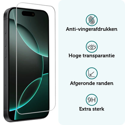 Forterra iPhone 16 Pro Screenprotector Gehard Glas - Volledige dekking