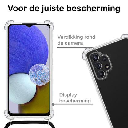 Forterra Samsung A13 5G Hoesje met Koord Backcover Shockproof - Transparant