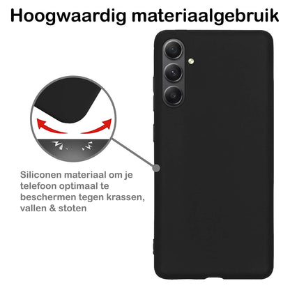 Forterra Samsung A34 Hoesje Siliconen Backcover Lichtgewicht - Zwart