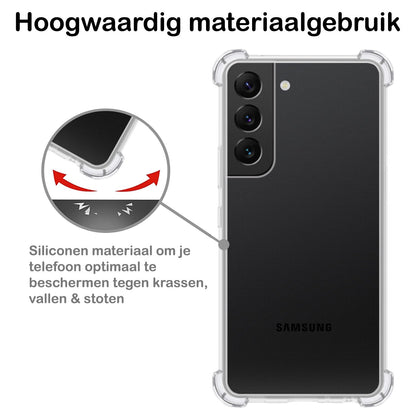 Forterra Samsung S22 Plus Hoesje Shockproof Backcover Siliconen - Transparant