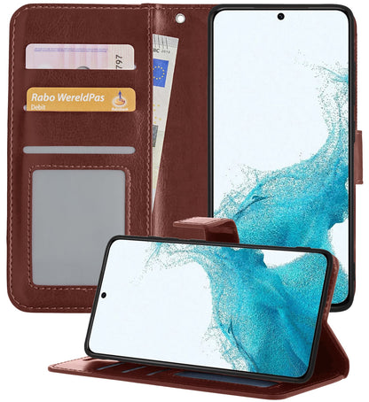 Forterra Samsung S22 Plus Hoesje Bookcase Cover met Kaarthouder - Bruin