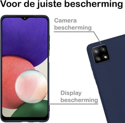 Forterra Samsung A22 5G Hoesje Siliconen Backcover Lichtgewicht - Donkerblauw