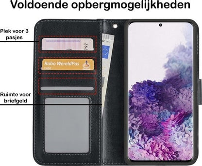 Forterra Samsung S20 Hoesje Bookcase Cover met Kaarthouder - Zwart