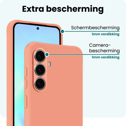 Forterra Samsung A57 Hoesje Siliconen Backcover Lichtgewicht - Perzik