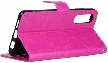 Forterra Samsung Galaxy A50 Hoesje Bookcase Cover met Kaarthouder - Donkerroze