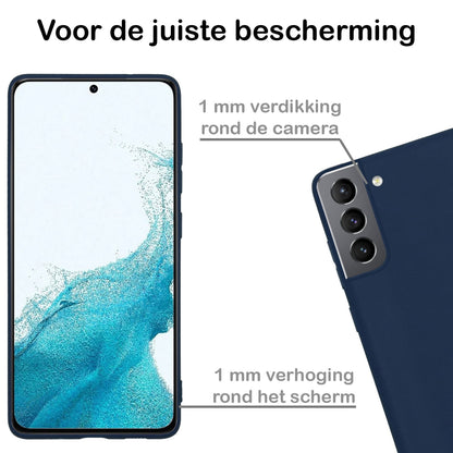 Forterra Samsung S22 Plus Hoesje Siliconen Backcover Lichtgewicht - Donkerblauw