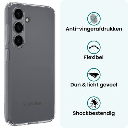 Forterra Samsung S25 Hoesje Siliconen Backcover Lichtgewicht - Transparant
