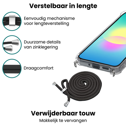 Forterra Samsung A27 Hoesje met Koord Backcover Shockproof - Transparant