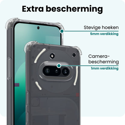Forterra Nothing Phone 3a Hoesje Shockproof Backcover Siliconen - Transparant