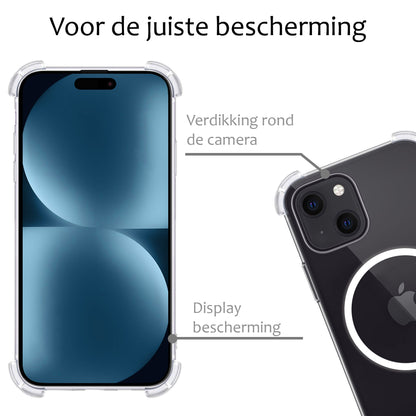 Forterra iPhone 15 Plus Hoesje Geschikt voor Magsafe Backcover Shockproof - Transparant