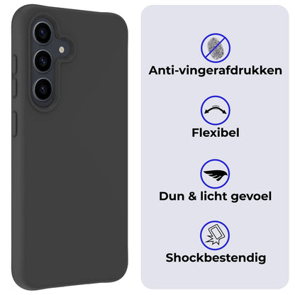 Forterra Samsung S23 FE Hoesje Siliconen Backcover Lichtgewicht - Zwart