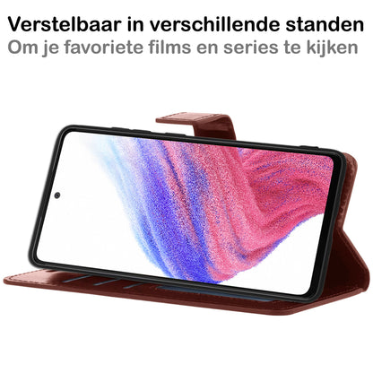 Forterra Samsung A53 Hoesje Bookcase Cover met Kaarthouder - Bruin