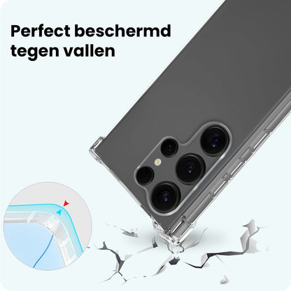 Forterra Samsung S25 Ultra Hoesje Shockproof Backcover Siliconen - Transparant