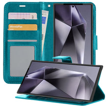 Forterra Samsung S24 Ultra Hoesje Bookcase Cover met Kaarthouder - Turquoise