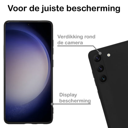 Forterra Samsung S23 Plus Hoesje Siliconen Backcover Lichtgewicht - Zwart