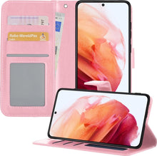 Forterra Samsung S21 Hoesje Bookcase Cover met Kaarthouder - Lichtroze
