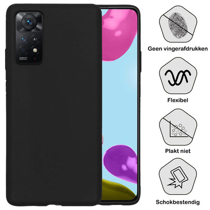 Forterra Xiaomi Redmi Note 11s Hoesje Siliconen Backcover Lichtgewicht - Zwart