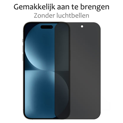 Forterra iPhone 15 Pro Max Screenprotector Gehard Glas - Privacy