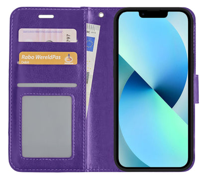 Forterra iPhone 14 Pro Hoesje Bookcase Cover met Kaarthouder - Paars