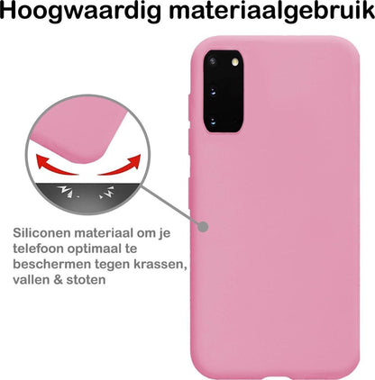 Forterra Samsung S20 Hoesje Siliconen Backcover Lichtgewicht - Lichtroze