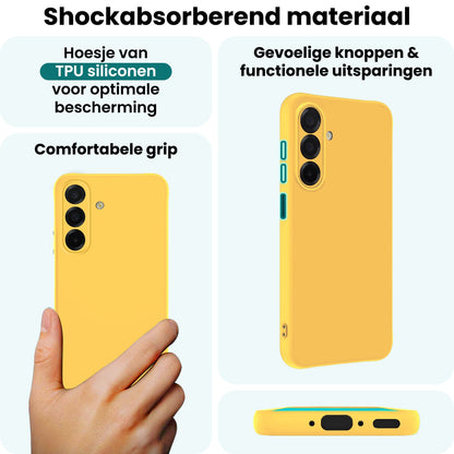 Forterra Samsung A26 Hoesje Siliconen Backcover Lichtgewicht - Geel