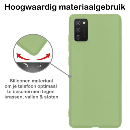 Forterra Samsung A03s Hoesje Siliconen Backcover Lichtgewicht - Groen