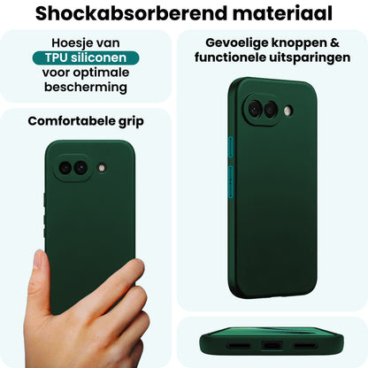 Forterra Google Pixel 10a Hoesje Siliconen Backcover Lichtgewicht - Donkergroen