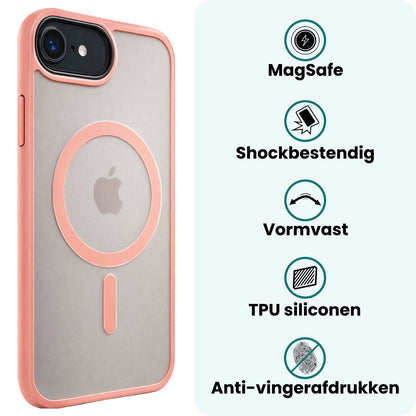 Forterra iPhone 17e Hoesje Geschikt voor Magsafe Backcover Shockproof - Perzik