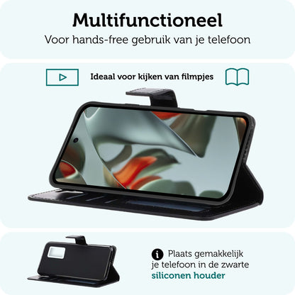 Forterra Google Pixel 10 Hoesje Bookcase Cover met Kaarthouder - Zwart