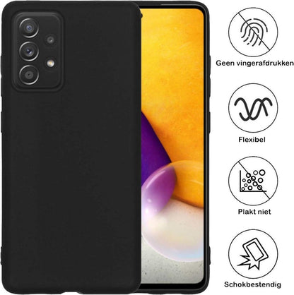 Forterra Samsung A72 Hoesje Siliconen Backcover Lichtgewicht - Zwart