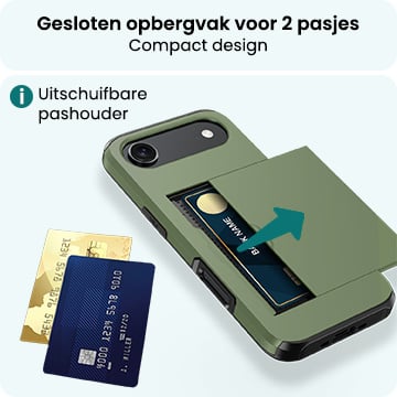 Forterra iPhone Air Hoesje Kaarthouder Hard Case Shockproof - Donkergroen