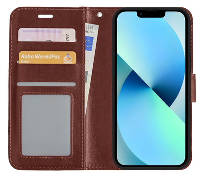 Forterra iPhone 13 Pro Max Hoesje Bookcase Cover met Kaarthouder - Bruin