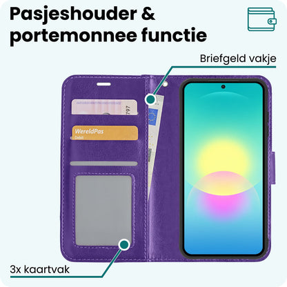 Forterra Samsung A27 Hoesje Bookcase Cover met Kaarthouder - Paars