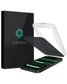 Forterra Privacy Screenprotector Geschikt voor Apple iPhone 17 Pro - Met Installatie Kit - Privacy - Beschermglas - Flexibel Glas - Tempered Glass - Screen Protector
