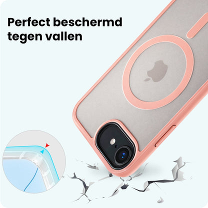 Forterra iPhone 17e Hoesje Geschikt voor Magsafe Backcover Shockproof - Perzik