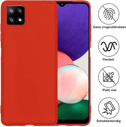 Forterra Samsung A22 5G Hoesje Siliconen Backcover Lichtgewicht - Rood