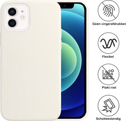Forterra iPhone 12 Mini Hoesje Siliconen Backcover Lichtgewicht - Wit